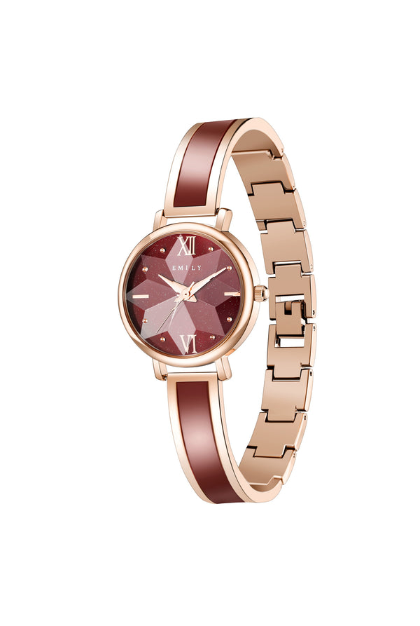 Premium red epoxy women watch (box included)-EYG104-Red