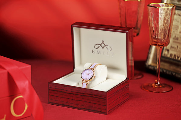 Premium purple epoxy women watch (box included)-EYG104-Purple